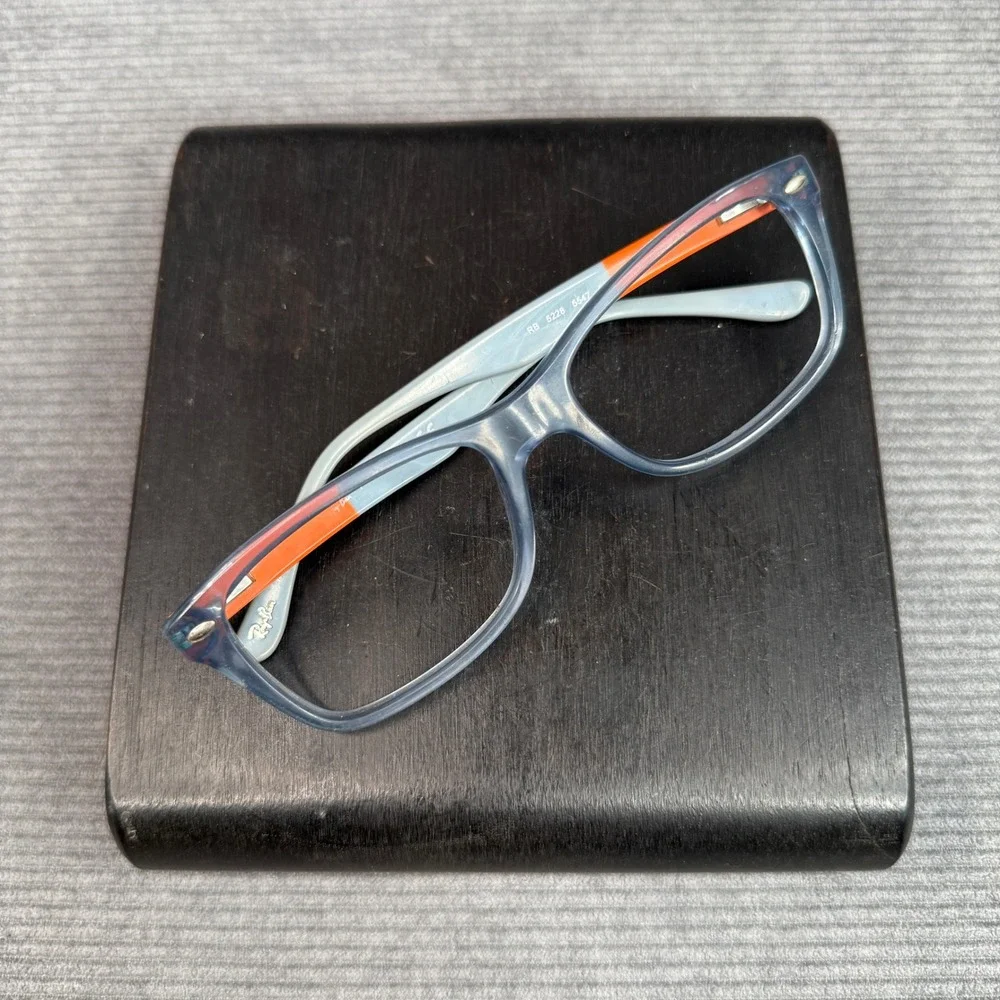 Ray-Ban‎ RB 5228 5547 Blue Orange Rectangular Y2K Eyeglasses Frames 53-17 140